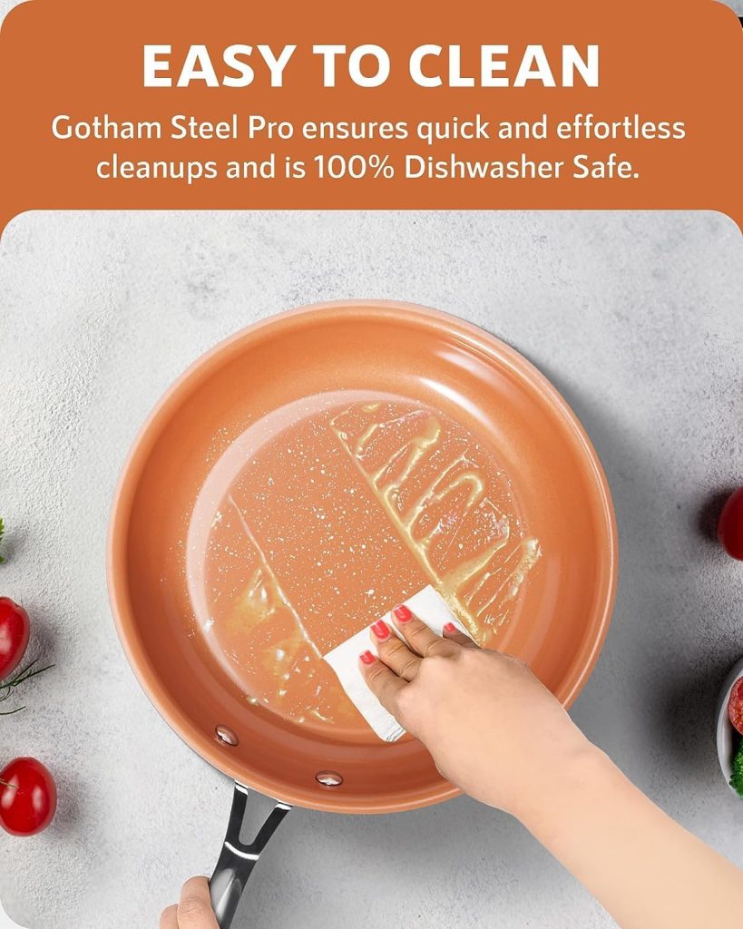 Gotham Steel Pro 13 Pc Ceramic Pots and Pans Set Nonstick Cookware Sets Pot and Pan Set, Kitchen Cookware Sets, Ceramic Cookware Set, Hard Anodized Cookware Set, Pot Set, Dishwasher Safe, Copper