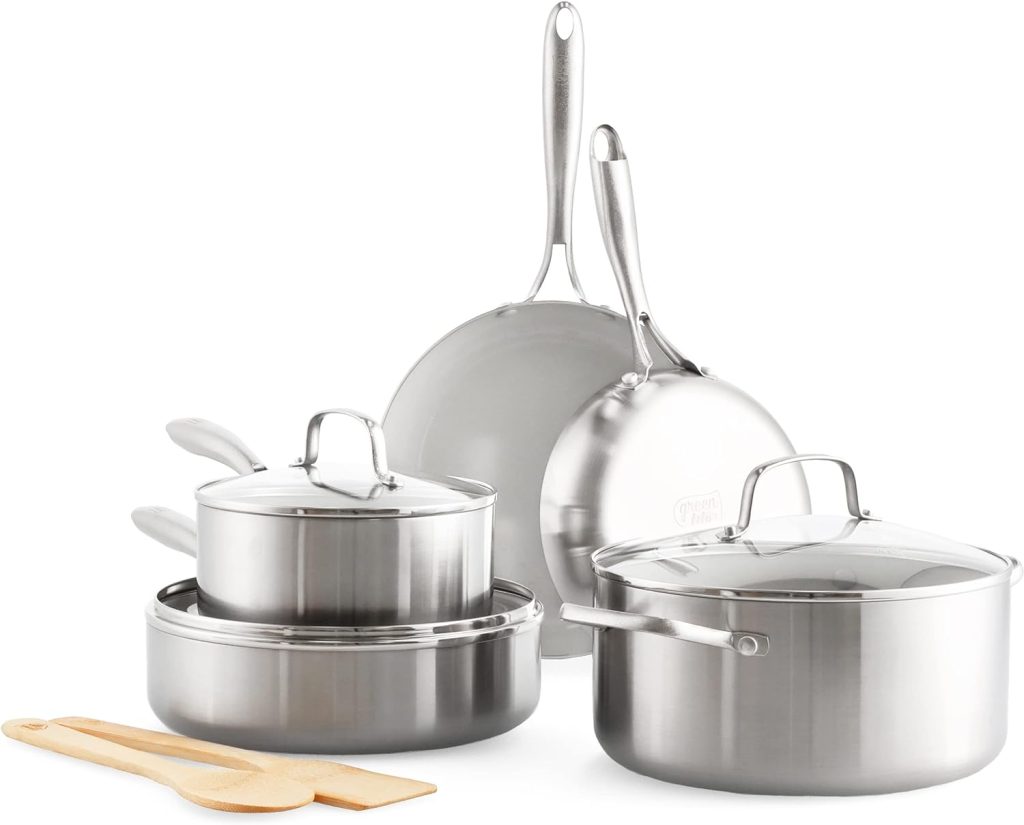 Nice Cooking Set GreenLife Tri-Ply Stainless Steel Cookware Set Review | Nice Cookware