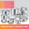 Mueller 17-Piece Ultra-Clad Pro Stainless Steel Pots and Pans Set with Ergonomic EverCool Handle - Image 3