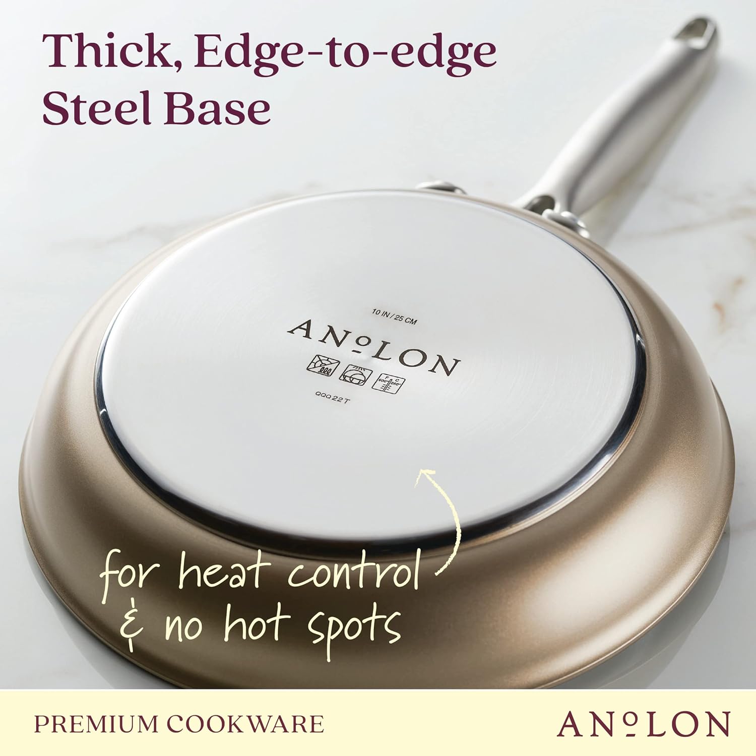 Anolon Ascend Hard Anodized Nonstick Cookware/Pots and Pans Set - Good for All Stovetops (Gas, Glass Top, Electric  Induction), Dishwasher  Oven Safe with Stainless Steel Handles, 10 Piece - Bronze