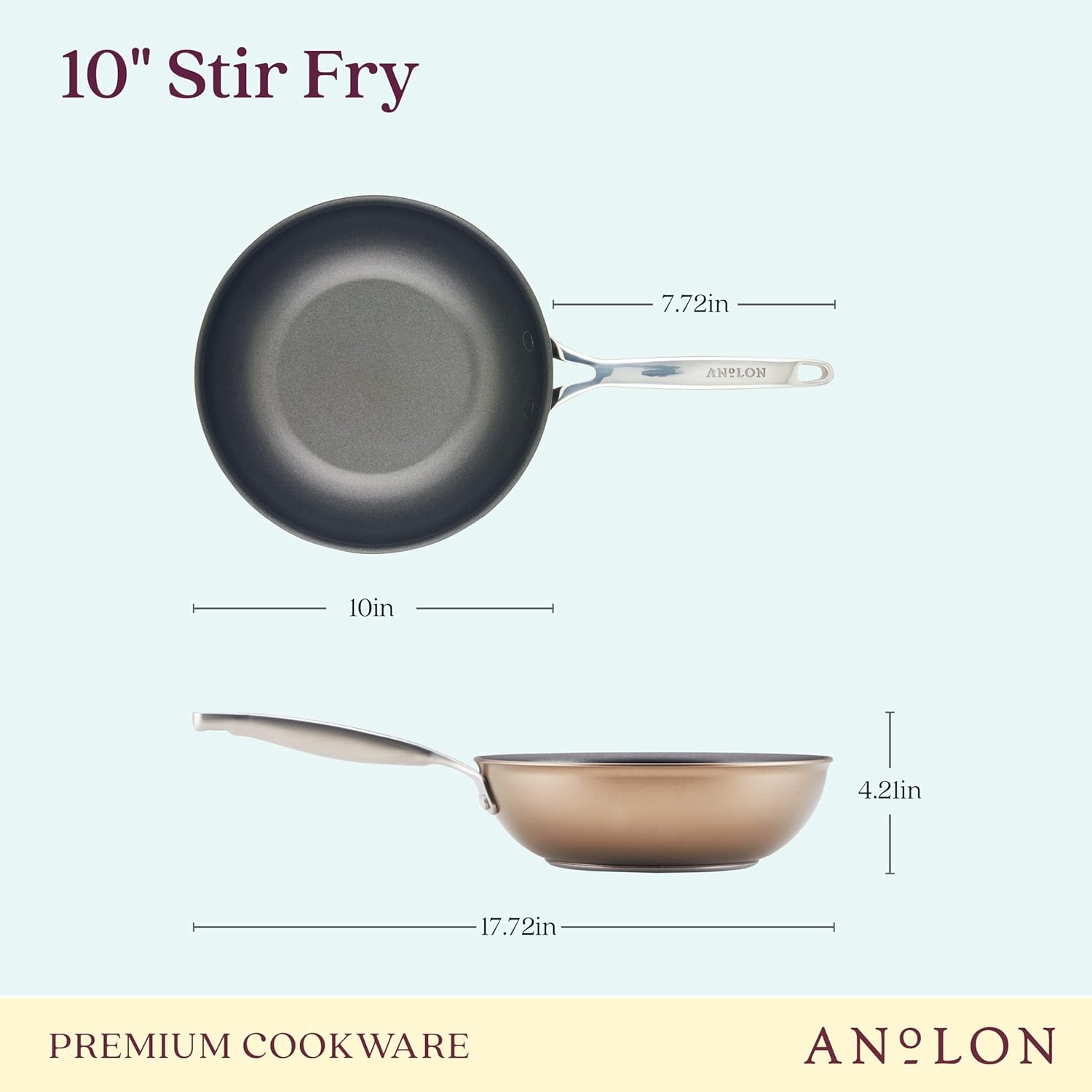 Anolon Ascend Hard Anodized Nonstick Cookware/Pots and Pans Set - Good for All Stovetops (Gas, Glass Top, Electric  Induction), Dishwasher  Oven Safe with Stainless Steel Handles, 10 Piece - Bronze