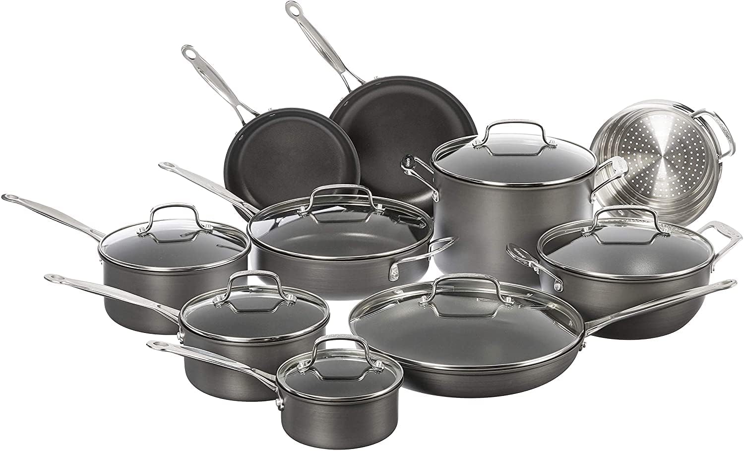 Cuisinart 17-Piece Cookware Set, Chefs Classic Nonstick Hard Anodized, 66-17