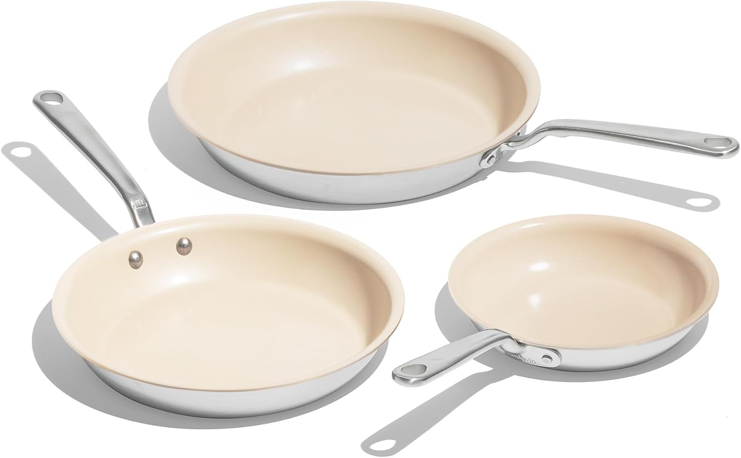 Made In Cookware - 3-Piece (Includes 8,10,12) Nonstick Ceramic Frying Pan Set - 5 Ply Stainless Clad - Professional Cookware - Crafted in USA - Induction Compatible