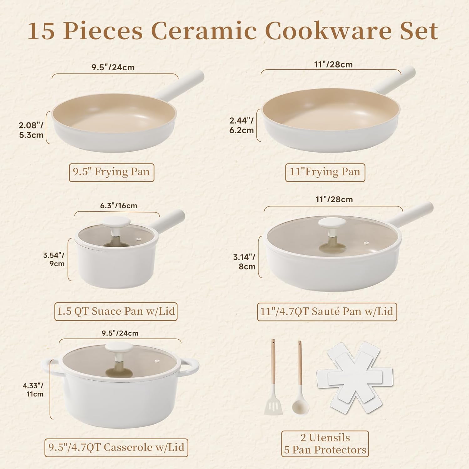 JEETEE Ceramic Cookware Set Review