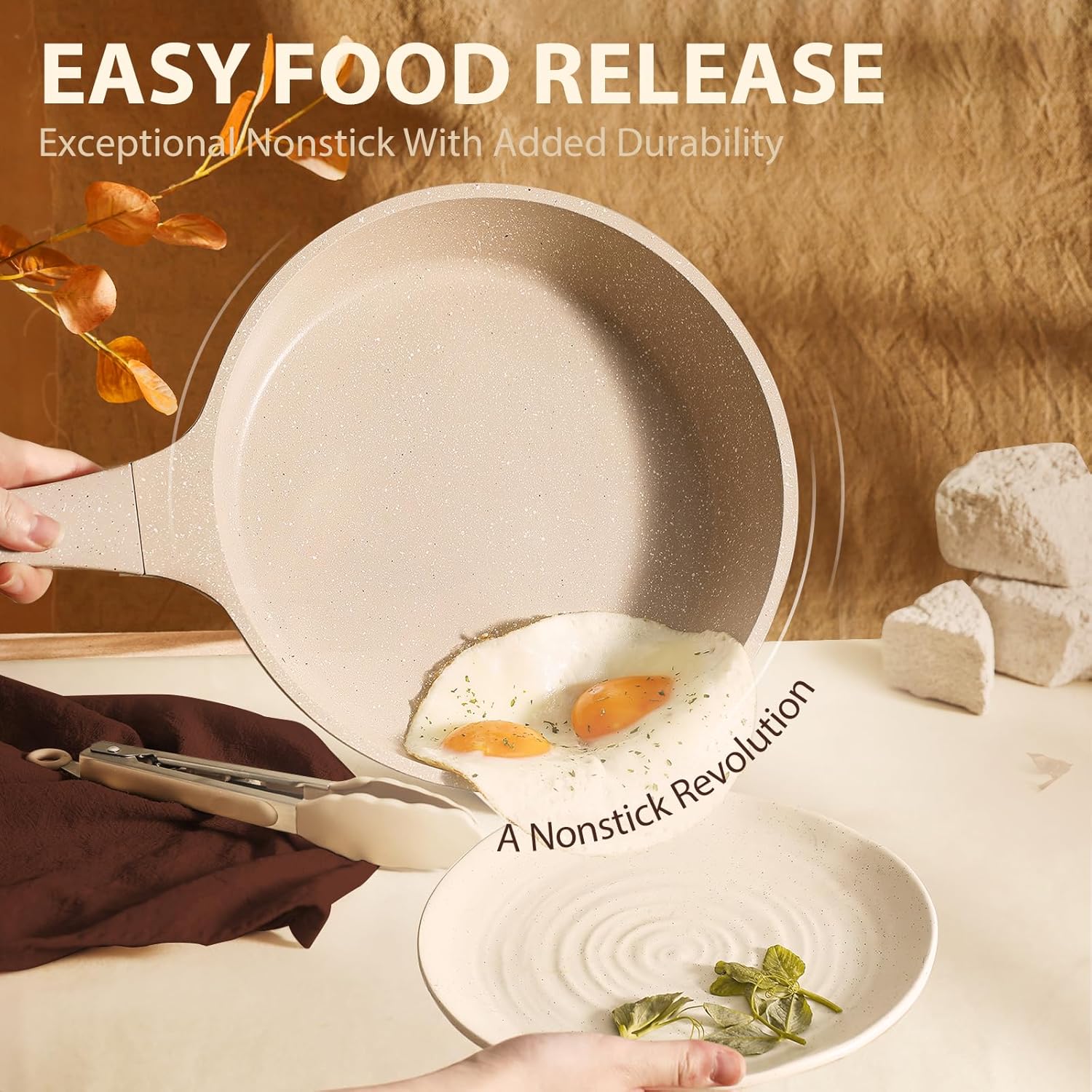 Carote 13pcs taupe kitchen pots and pans set