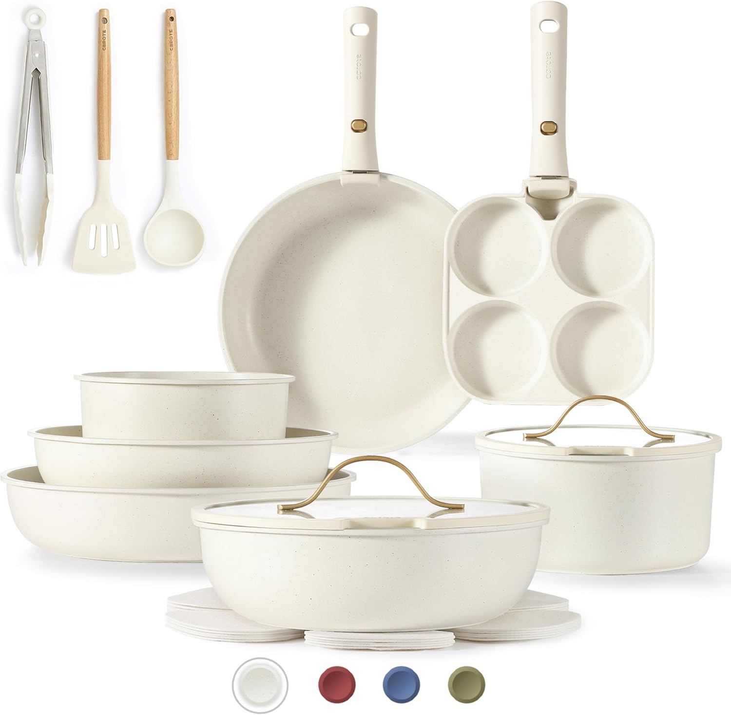 Carote 19pcs pots and pans set non stick