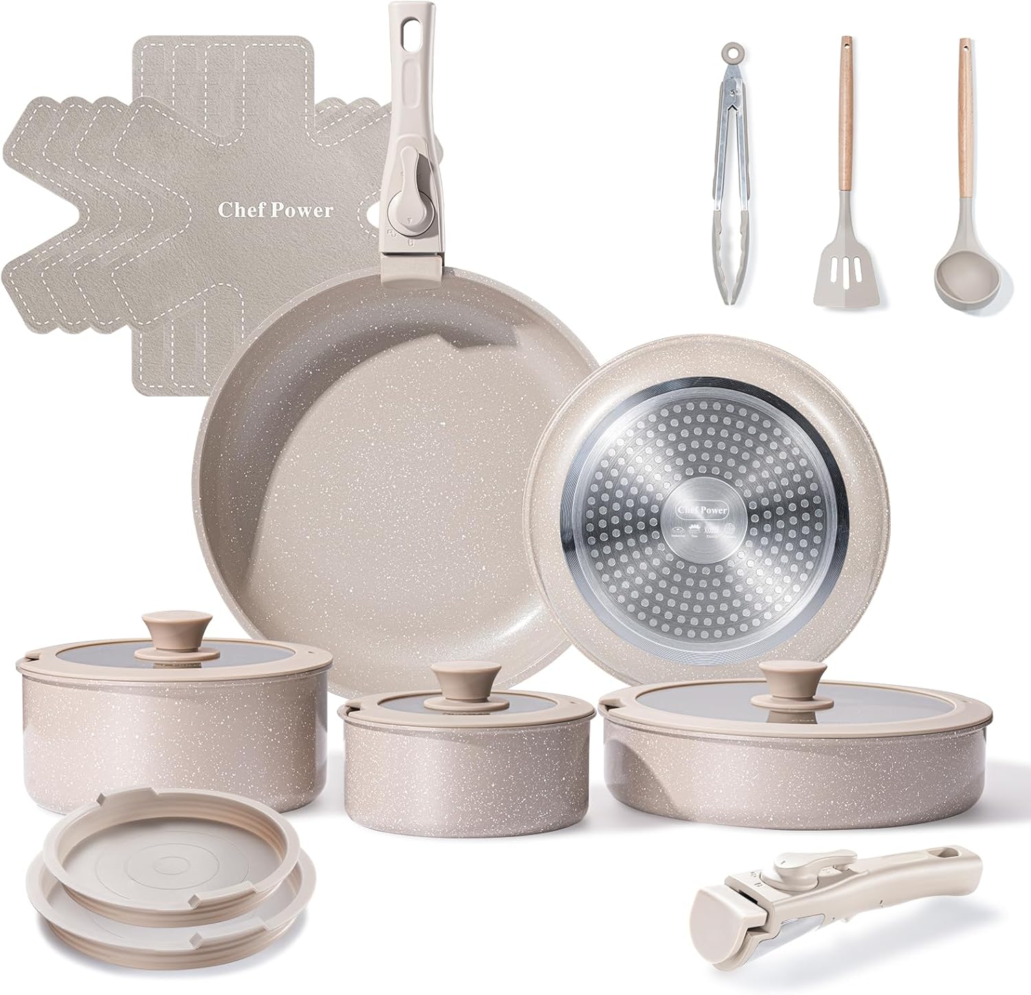 Ceramic nonstick pots and pans set 19 piece