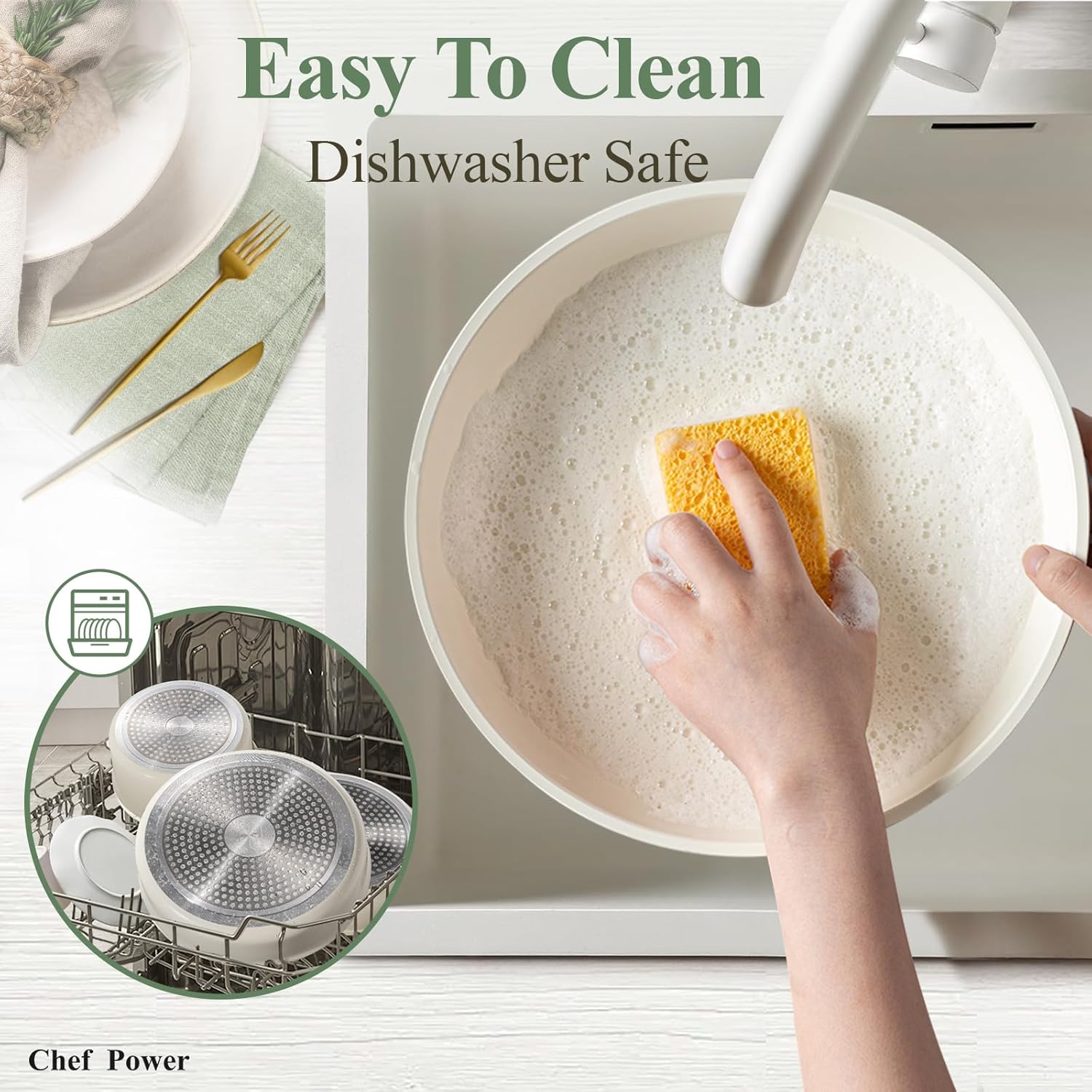 Ceramic nonstick pots and pans set 19 piece