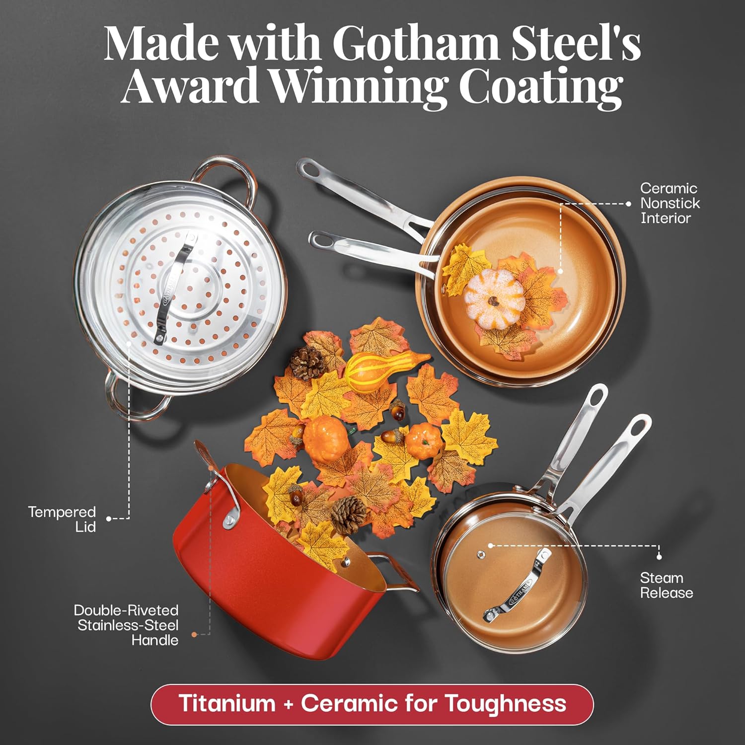 Gotham steel 20 pc pots and pans set