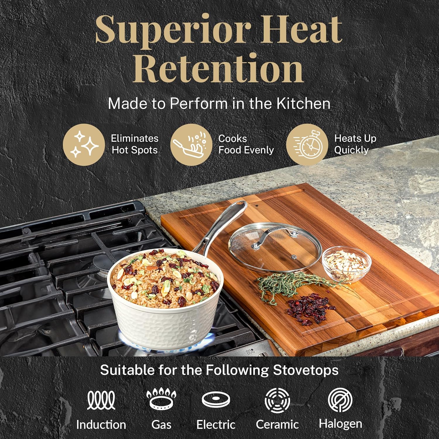 Gotham steel hammered 15 pc ceramic pots and