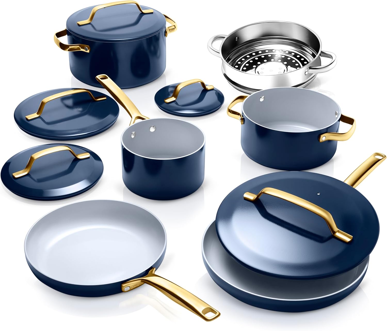 long-lasting pots and pans - Nice Cookware Gotham steel modern 11 pc pots and pans