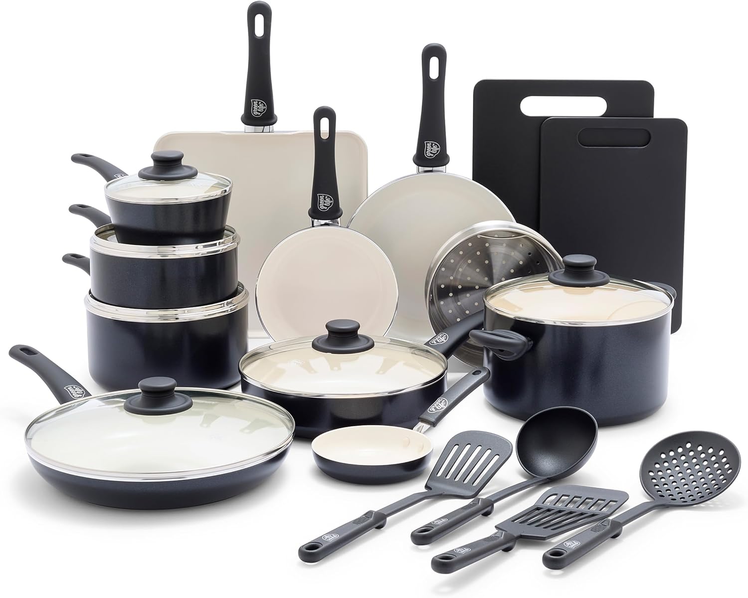 Greenlife soft grip healthy ceramic 23 piece cookware