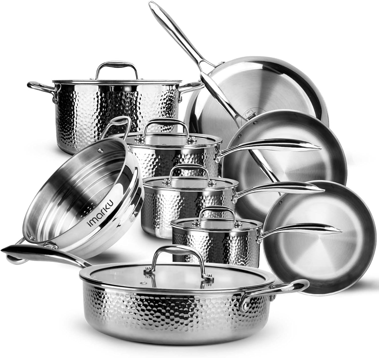 Imarku 14pcs tri-ply stainless steel cookware set review picture