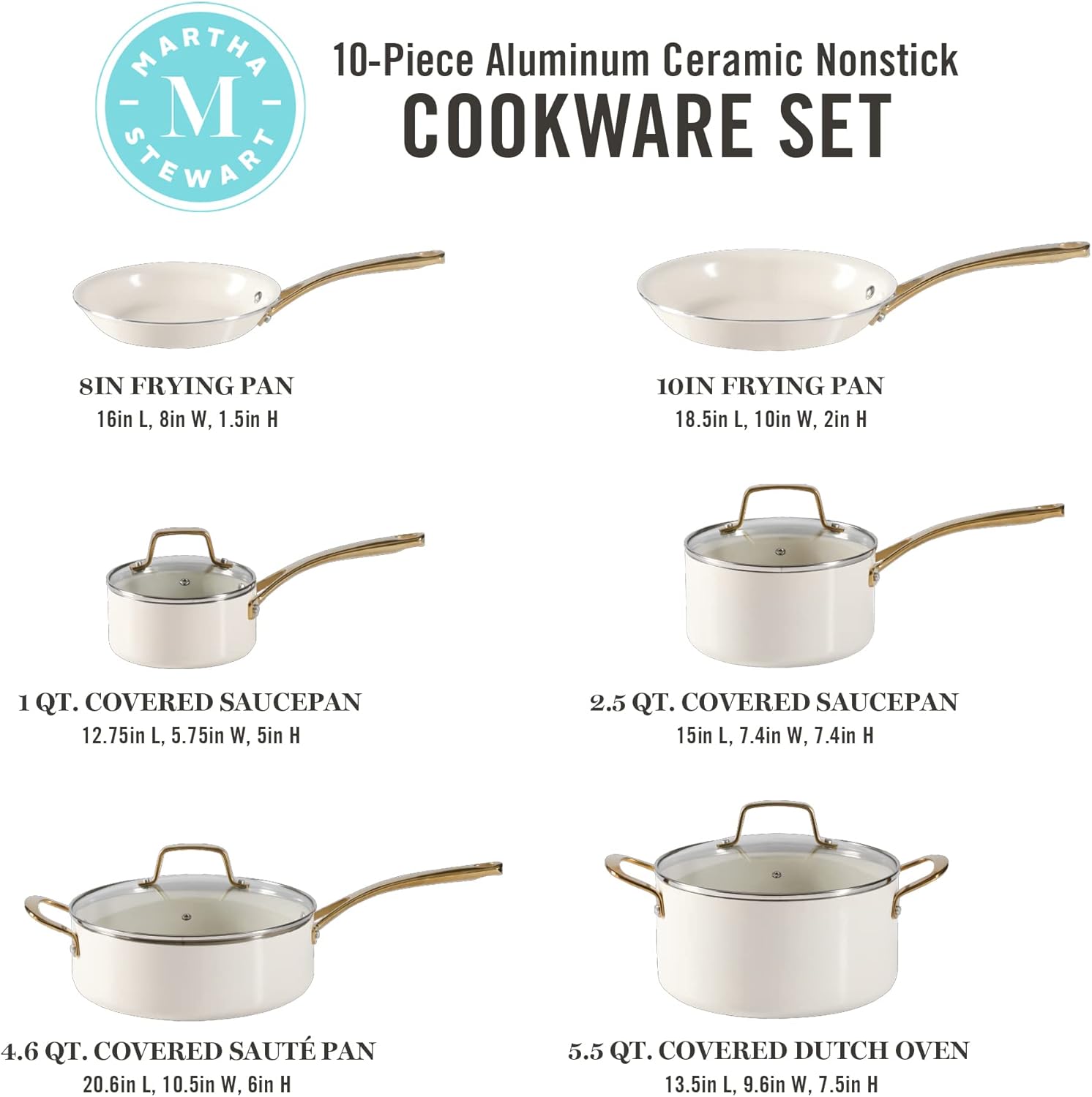 Martha stewart lockton 10-piece ceramic cookware set review picture