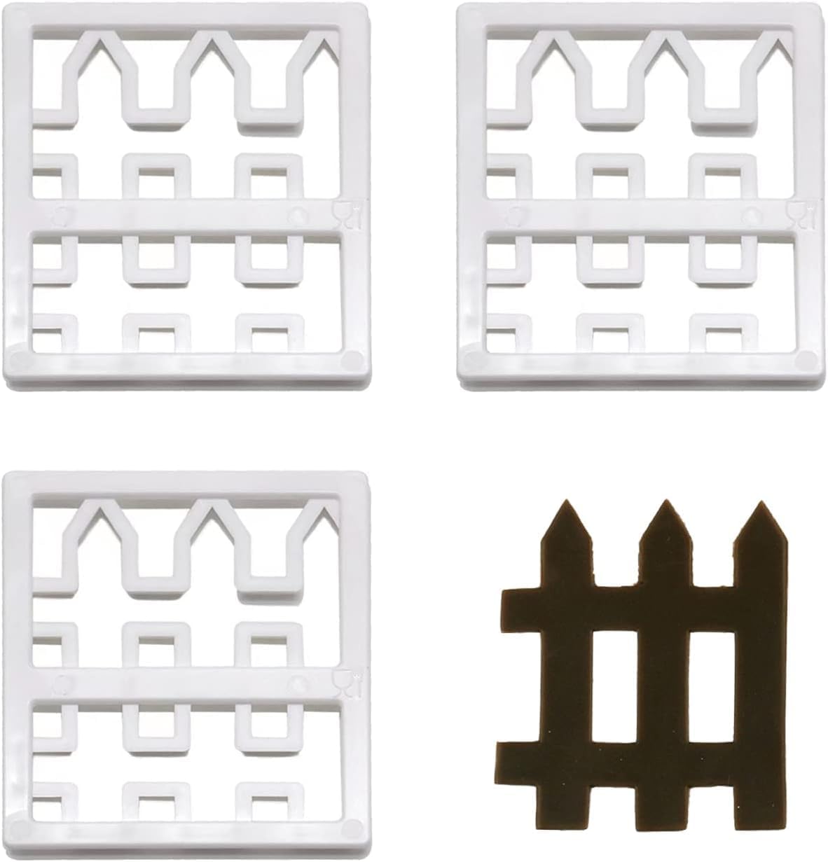 4Pcs White Plastic Fence Fondant Molds Cookie Cutter review