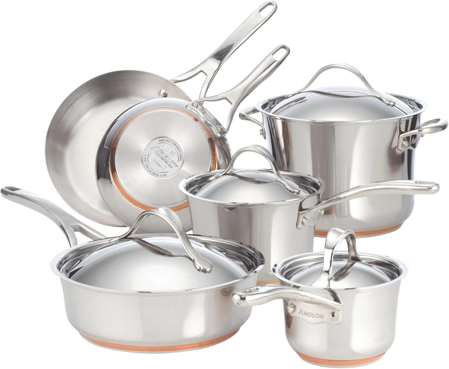 Anolon nouvelle stainless steel cookware set 10-piece review