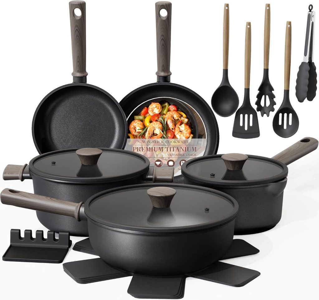 Nice Cooking Set Astercook Titanium Non-Stick Cookware Set Review | Nice Cookware