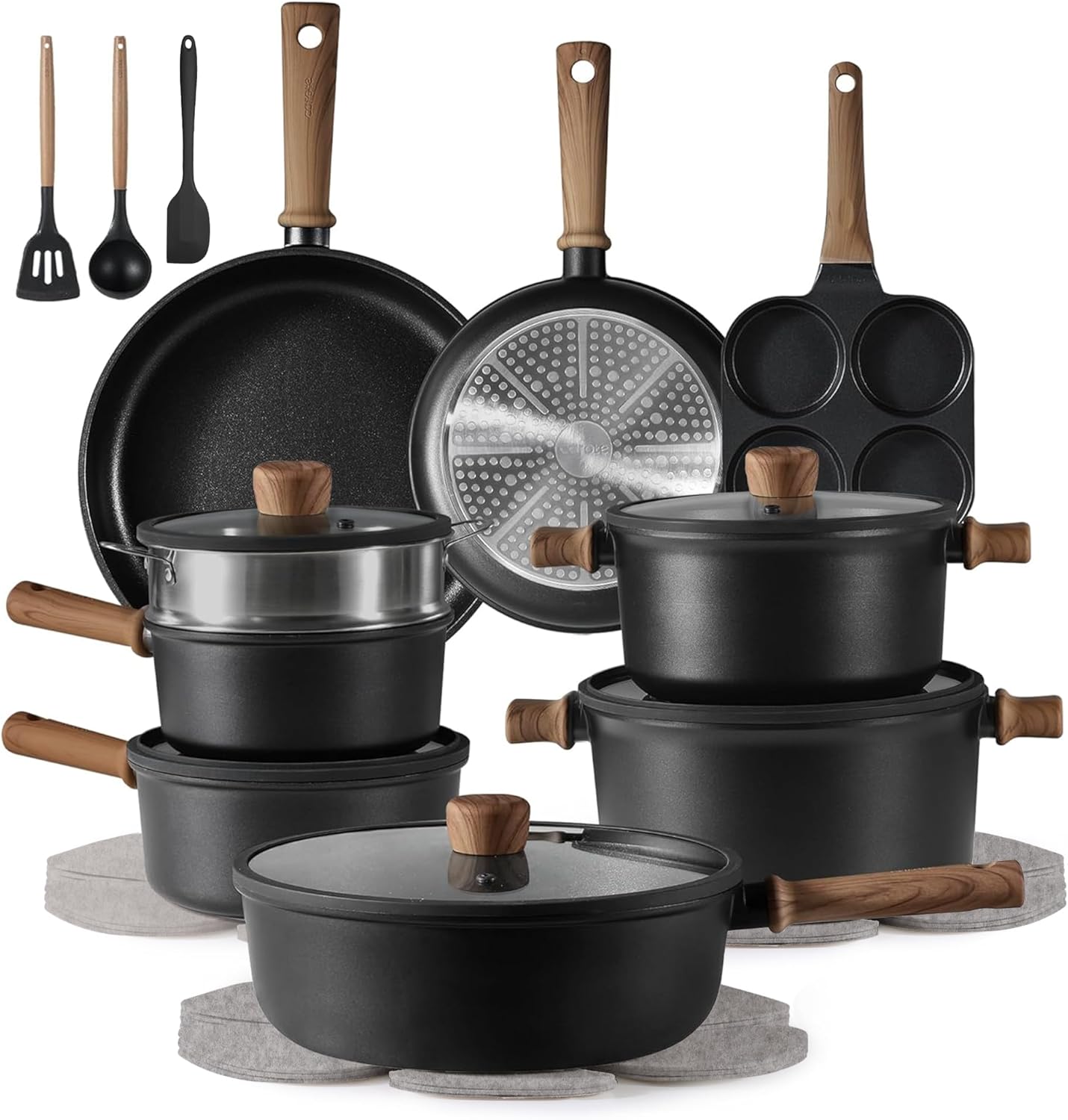 CAROTE 24Pcs Titanium Nonstick Cookware Set review guide