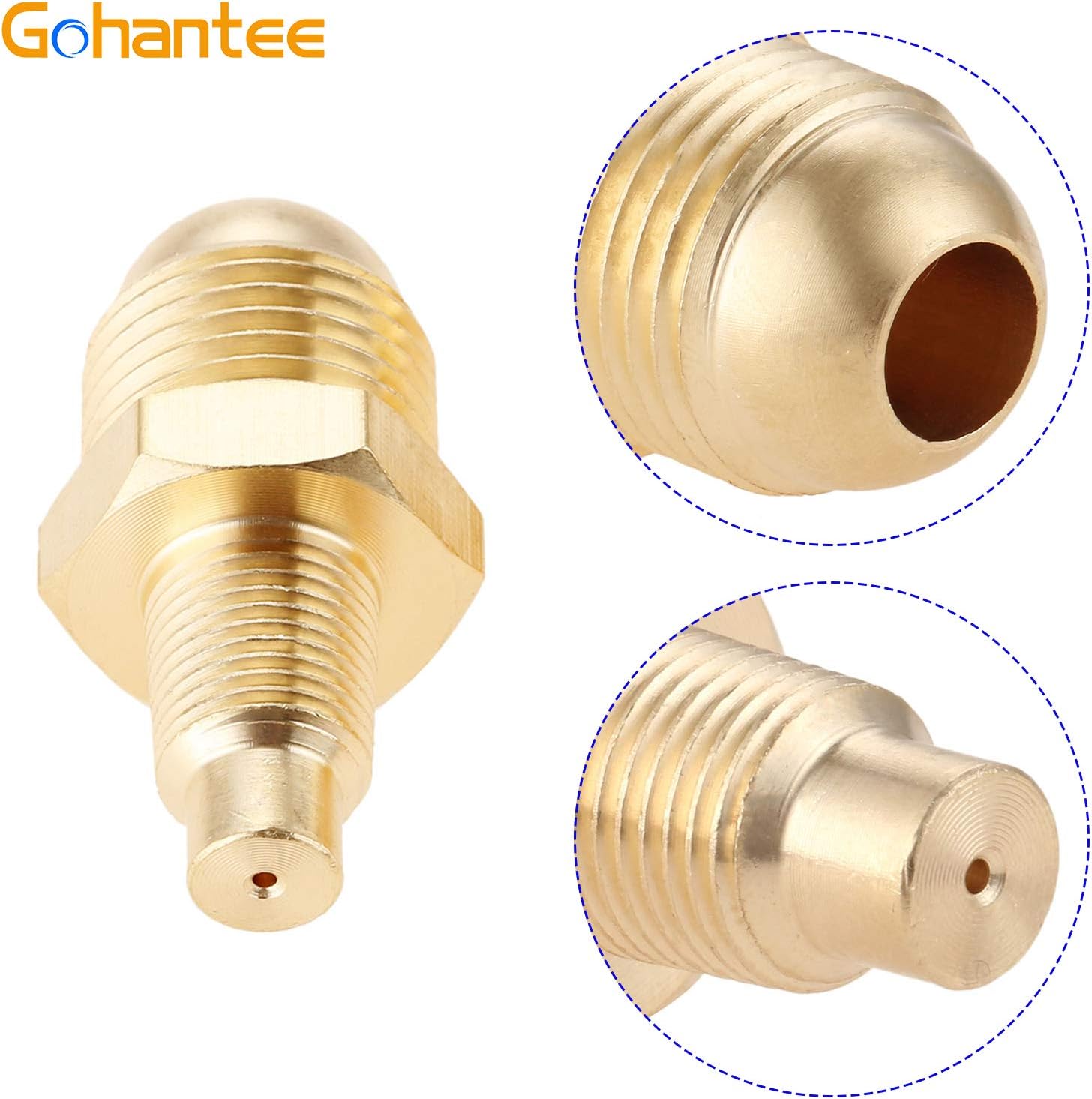 gohantee Propane Orifice Connector Brass Tube Fitting 3/8 Flare x 1/8 Mnpt for Freestanding Casting Cooking Stove Grill Turkey Pot Cooker 2PCS