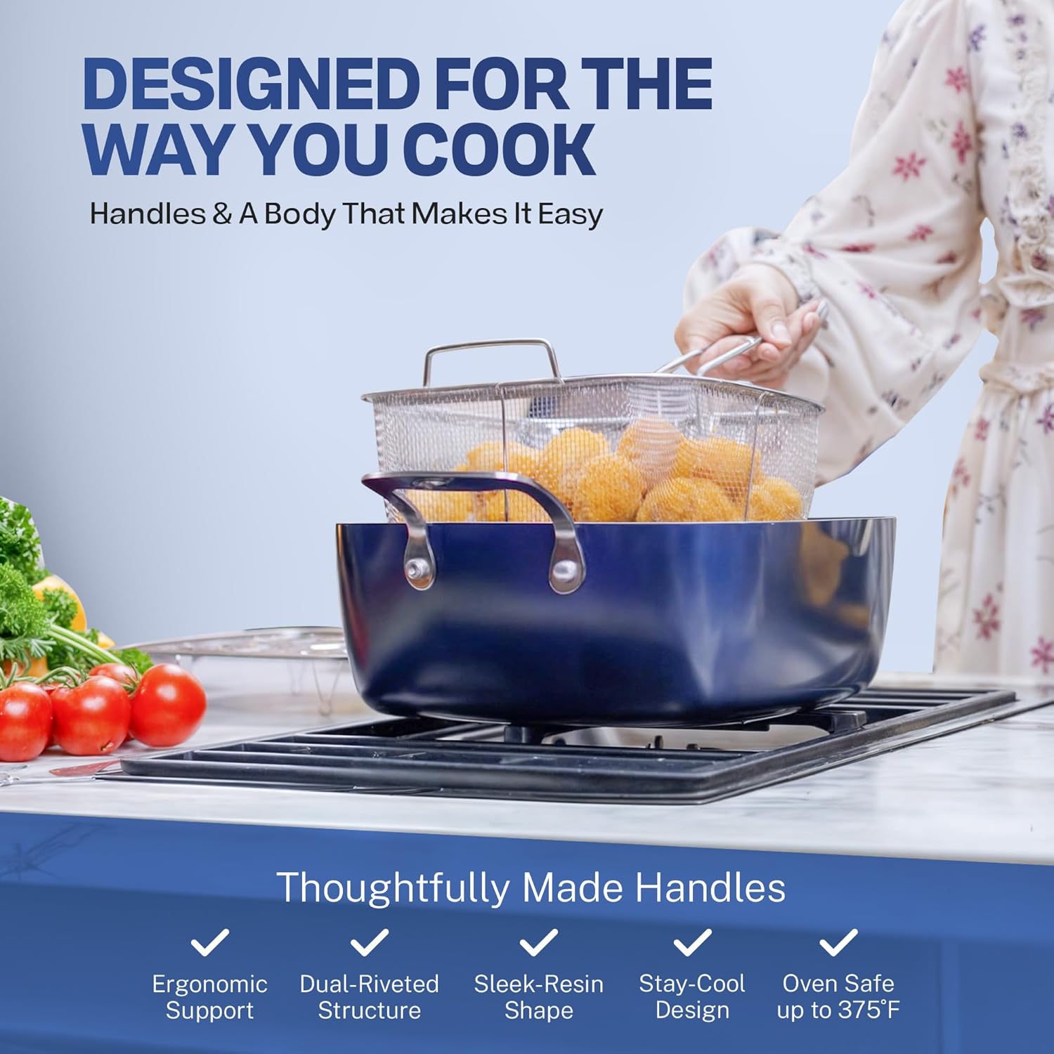 GRANITESTONE 20 Pc Pots and Pans Set Non Stick Cookware Set, Kitchen Cookware Sets with Deep Frying Pan Set, Bakeware and More for Cooking, Non Toxic, Oven and Dishwasher Safe