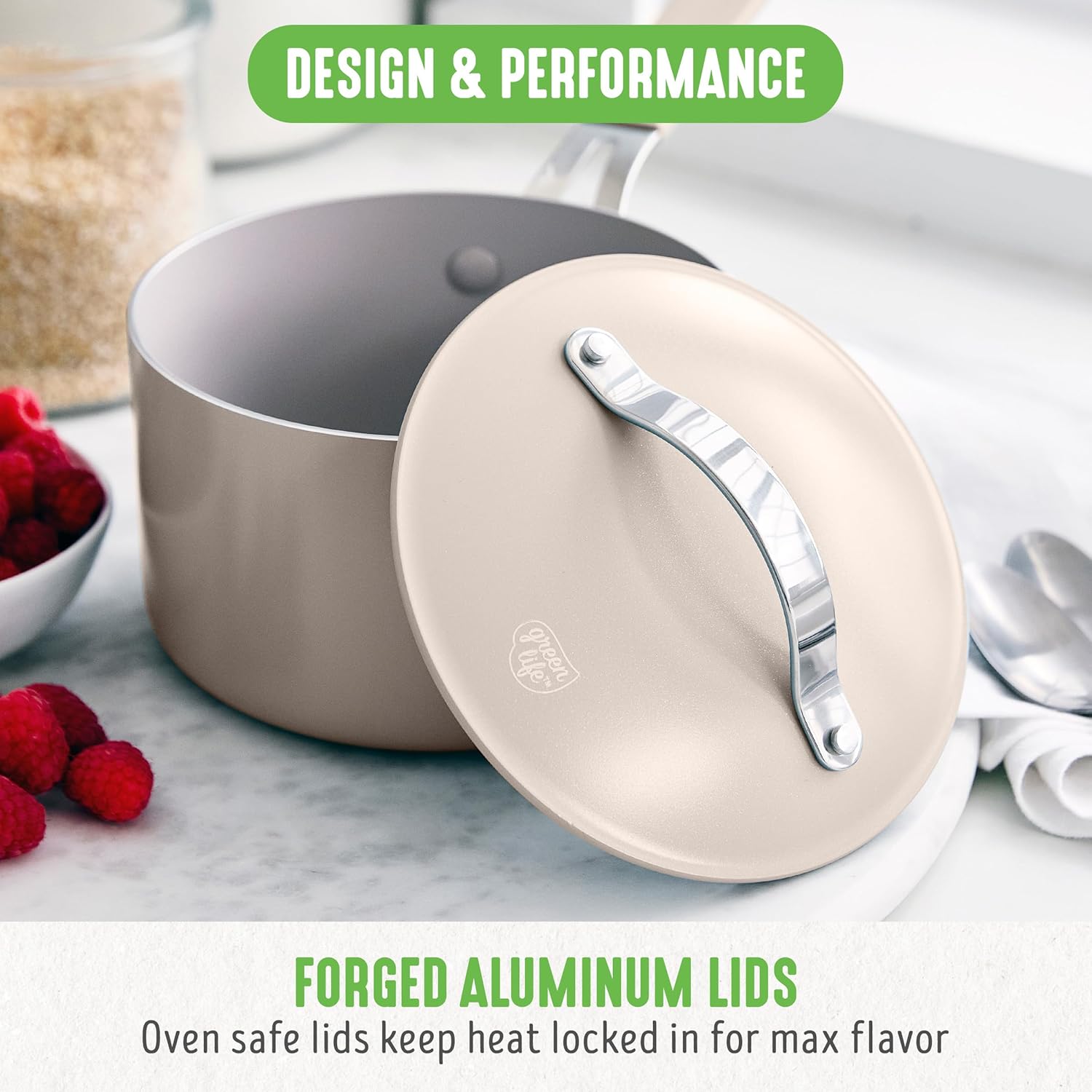 GreenLife 10-Piece Nonstick Ceramic Cookware Set, Lightweight Healthy PFAS-Free Pots Pans with Lids, Dishwasher Oven Safe, Durable Body, Silicone Stay-Cool Handles, Easy Release, Taupe GreenLife 10-Piece Nonstick Ceramic Cookware Set, Lightweight Healthy PFAS-Free Pots Pans with Lids, Dishwasher Oven Safe, Durable Body, Silicone Stay-Cool Handles, Easy Release, Taupe