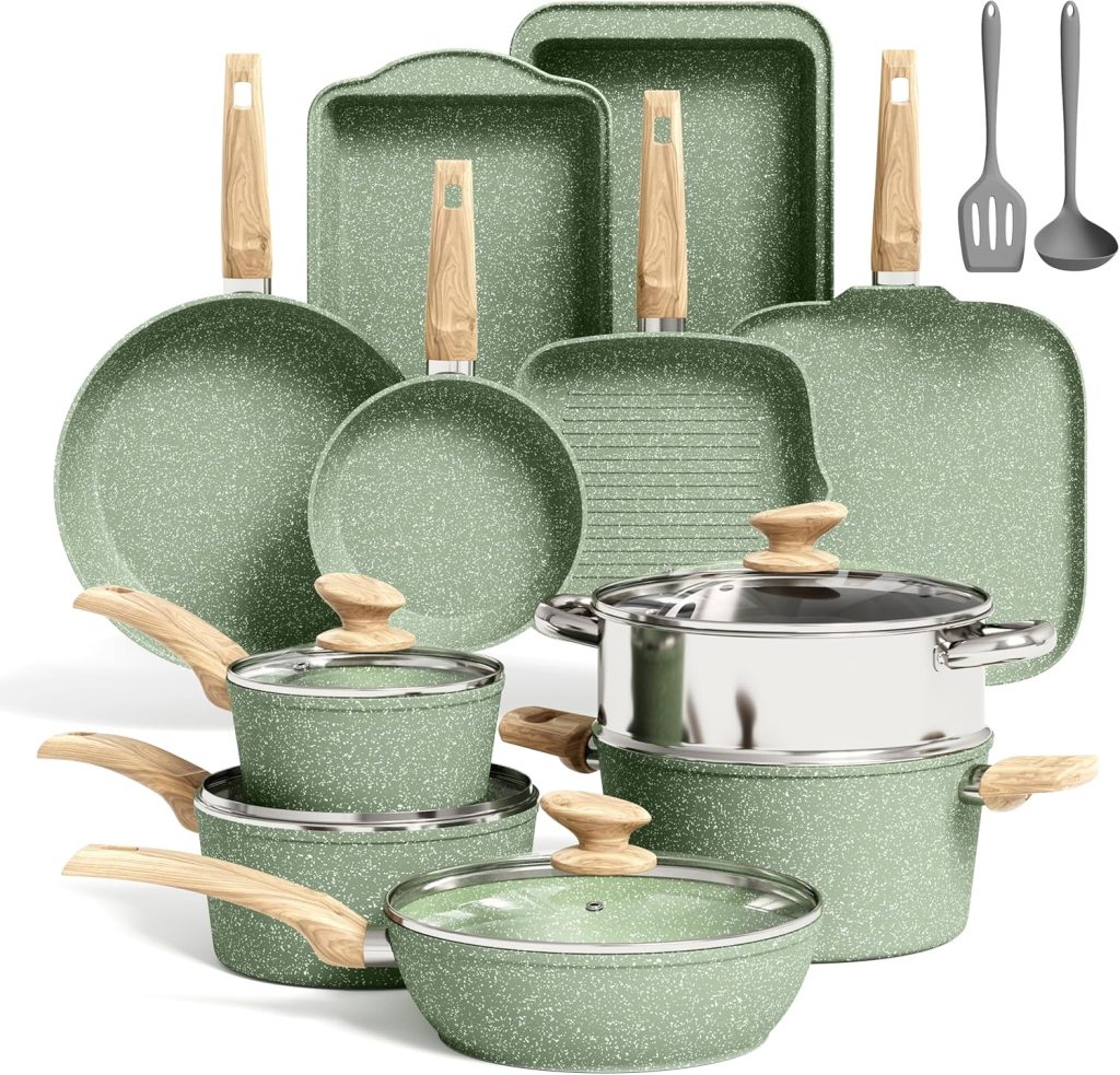 Nice Cooking Set Kitchen Induction 30-Piece Black Granite Cookware Set Review | Nice ...