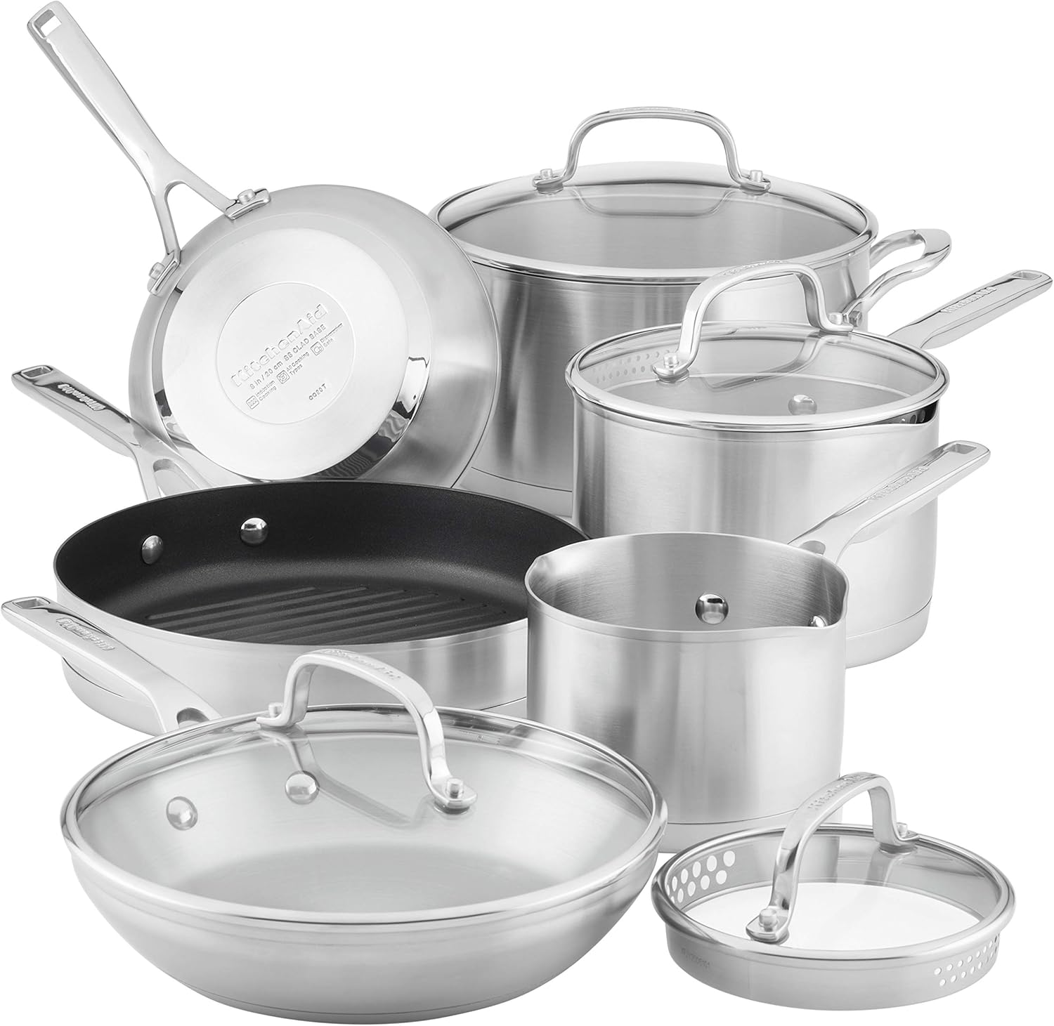 KitchenAid 10-Piece Brushed Stainless Steel Cookware Set review guide Kitchenaid 10-piece brushed stainless steel cookware set review illustration