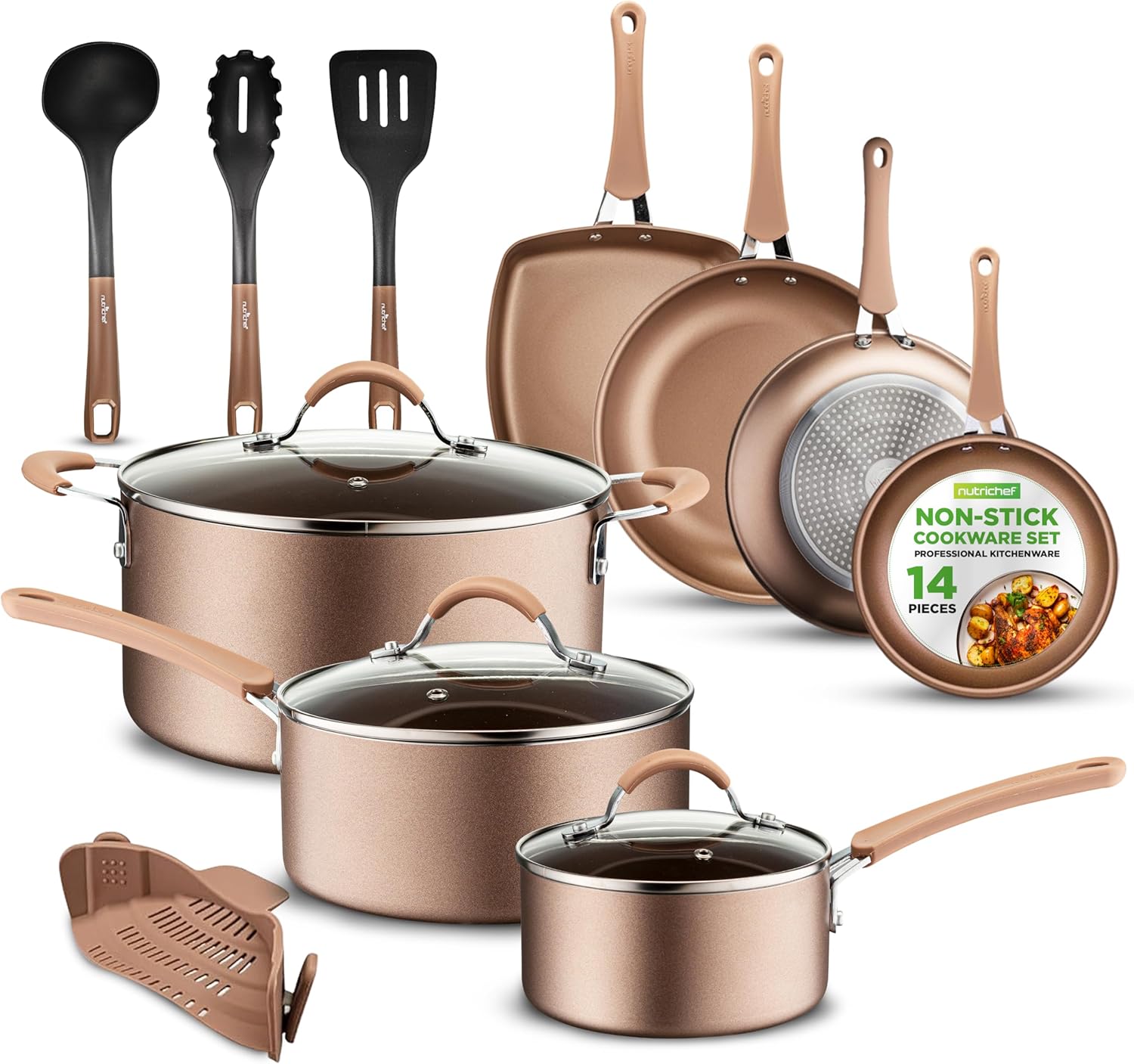 NutriChef 14-Piece Pots and Pans Set Non Stick review essentials Nutrichef 14-piece pots and pans set non stick image