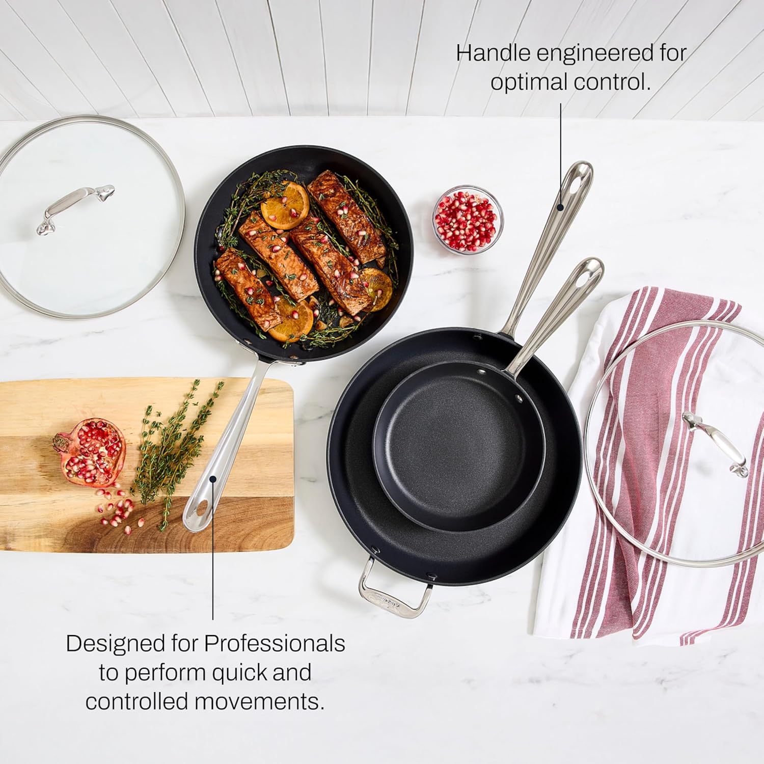 All-Clad HA1 Hard Anodized Nonstick Fry Pan Set – 3-Piece Cookware, 8, 10, 12 Skillets with Lid, Induction Compatible, Oven Safe to 500°F, Lid Safe to 350°F, Black All-Clad HA1 Hard Anodized Nonstick Fry Pan Set – 3-Piece Cookware, 8, 10, 12 Skillets with Lid, Induction Compatible, Oven Safe to 500°F, Lid Safe to 350°F, Black