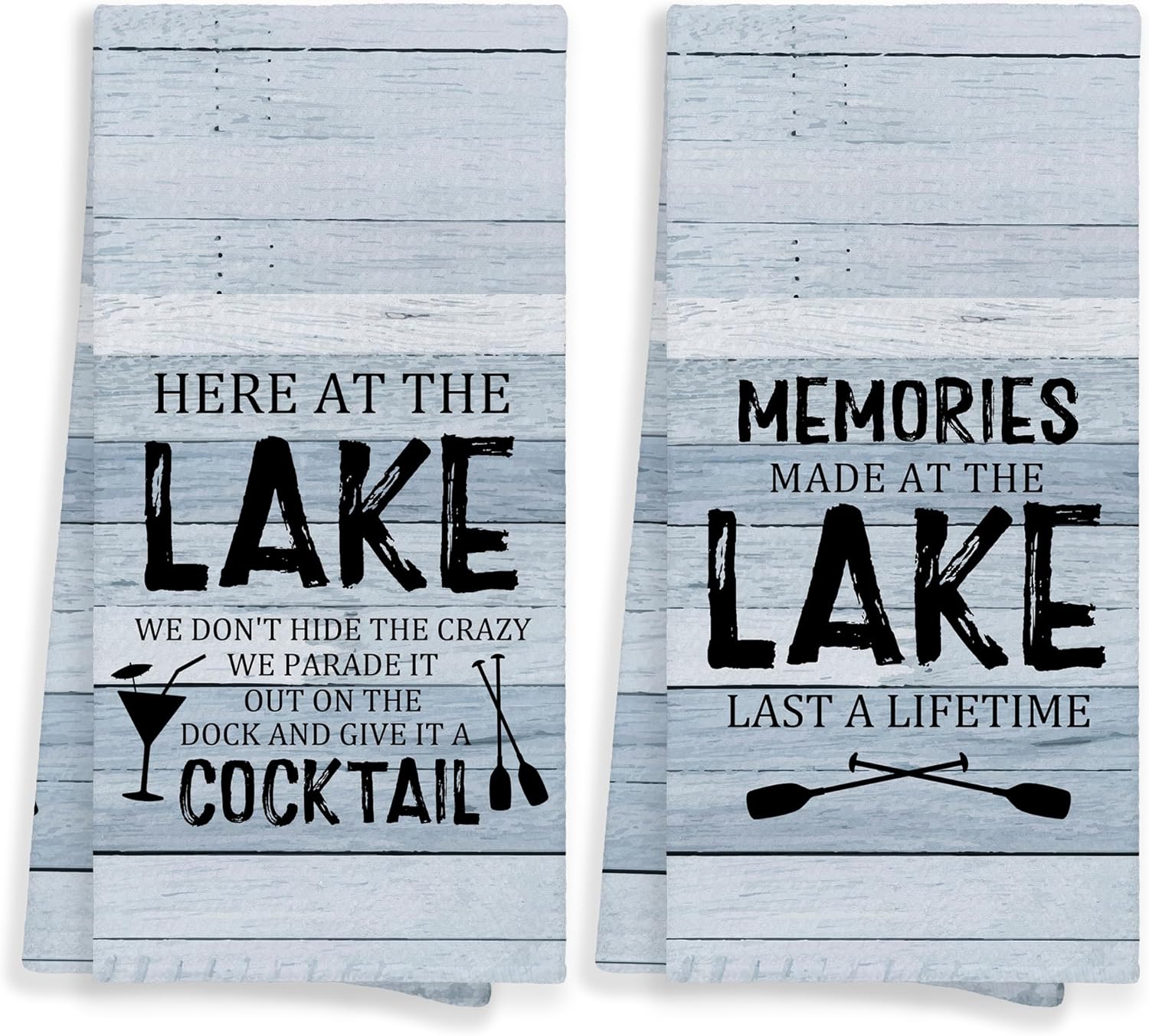 Rustic lake kitchen towels set of 2 review photo