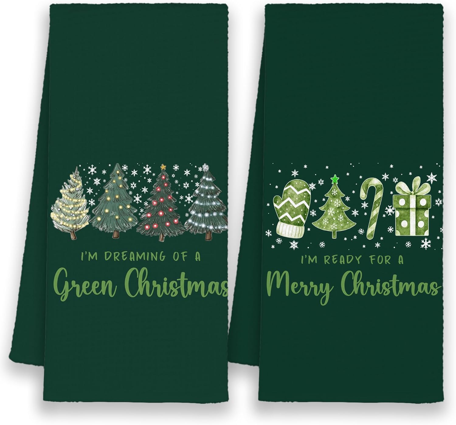 Western Merry Christmas Yall Kitchen Towels Set of 2, Retro Santa Hand Bathroom Towels for Cowgirl Cowboy, Trendy Rustic Dish Towels Decor for Dorm Dining Room 16x24in