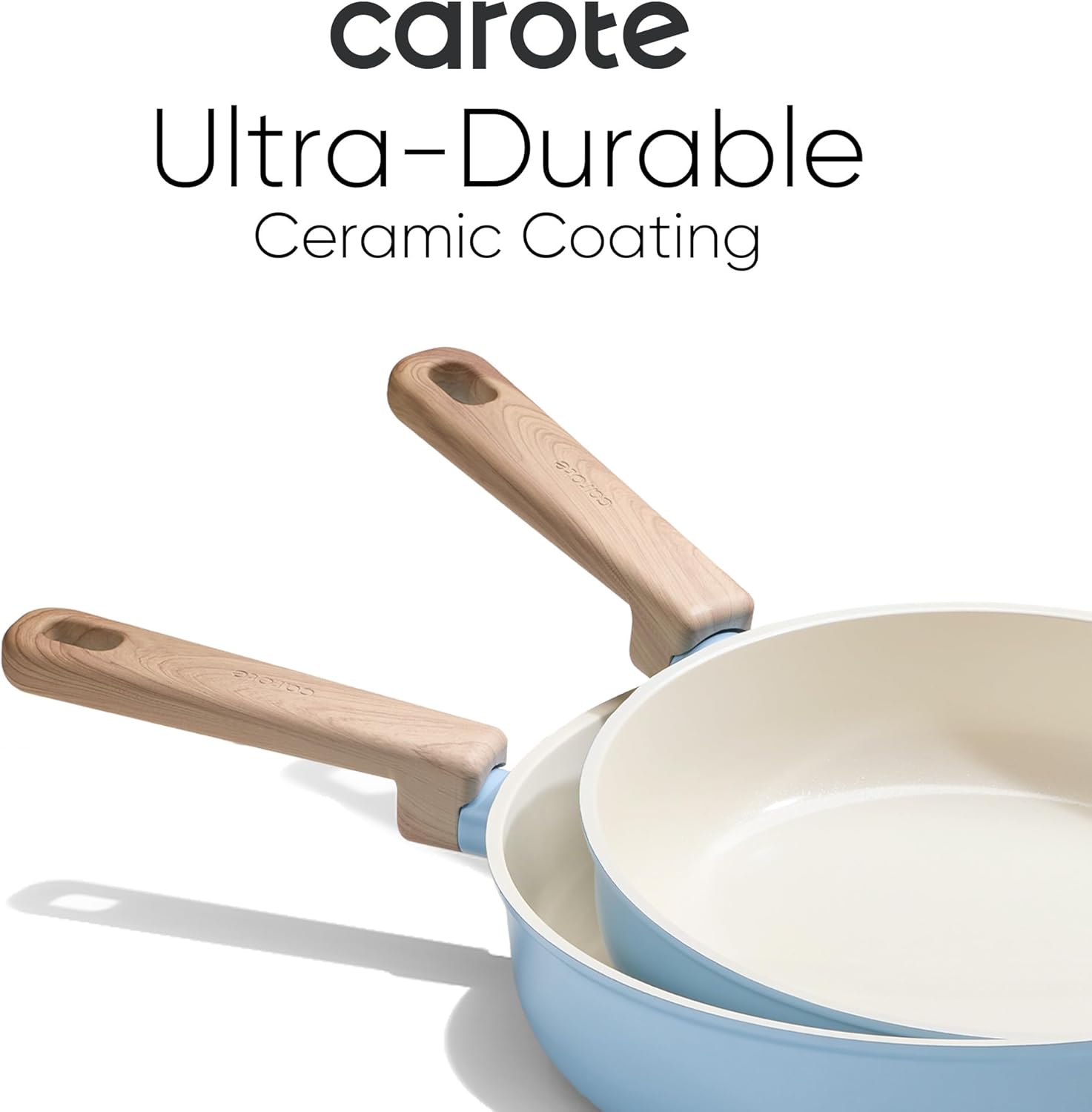 CAROTE 24pcs Ceramic Cookware Set, Pots and Pans Non Stick Kitchen Cookware Sets, Pots and Pans Set Cooking Set with Knife Set