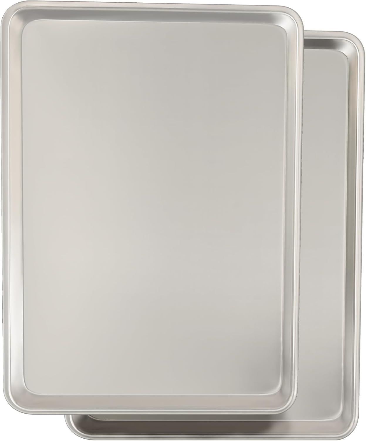 Commercial Quality Baking Sheet Pan Set, Natural Aluminum Cookie Sheet, Umite Chef Warp Resistant Bakers Half Sheet Pan, Large Thick Cookie Tray Pans for Baking, Roasting(2 Pack, 18X13In)